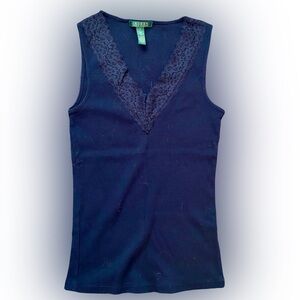 VTG LAUREN RALPH LAUREN NAVY TANK TOP // SIZE SMALL💙